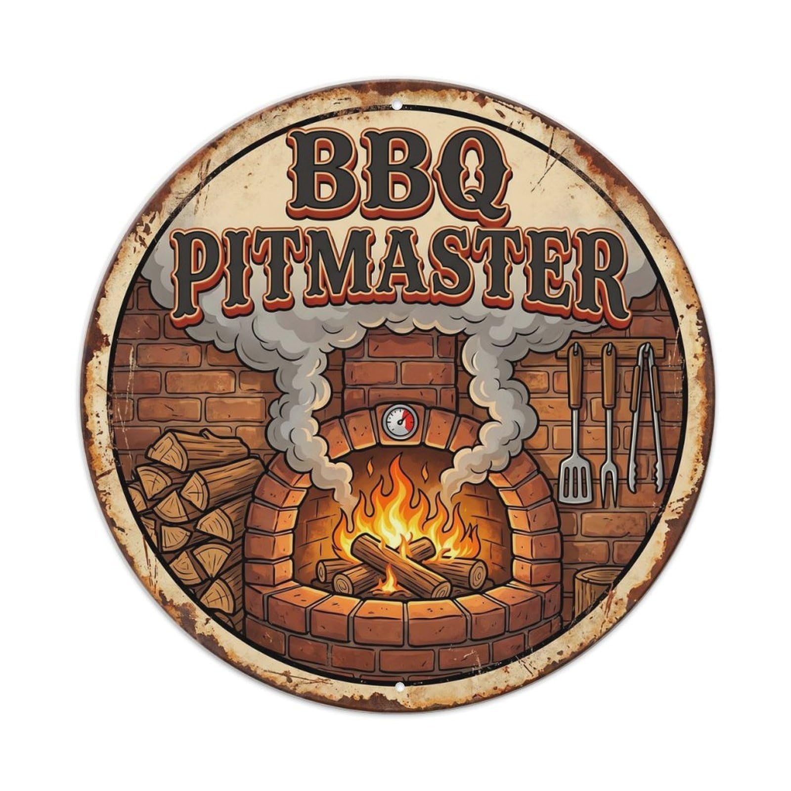 Tgrcjimh Style. Vintage Bbq Pitmaster Outdoor Bar Metal Tin Sign