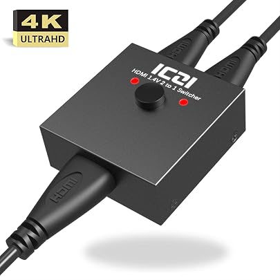 ICZI Switch HDMI Bidirezionale Ingressi Uscita Supporta 1080P Commutatore HDMI Ingresso Uscite per HDTV DVD DVR Xbox PS4 Blu-Ray ECC ICZI Switch HDMI Bidirezionale Ingressi Uscita Supporta 1080P Commutatore HDMI Ingresso Uscite per HDTV DVD DVR Xbox PS4 Blu-Ray ECC