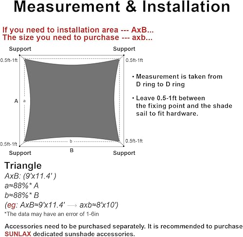 Miniatura 2 de SUNLAX Toldo rectangular de 8 x 10 pies para patio al aire libre, pérgola, vela con bloqueo UV para lona (hacemos tamaño personalizado)