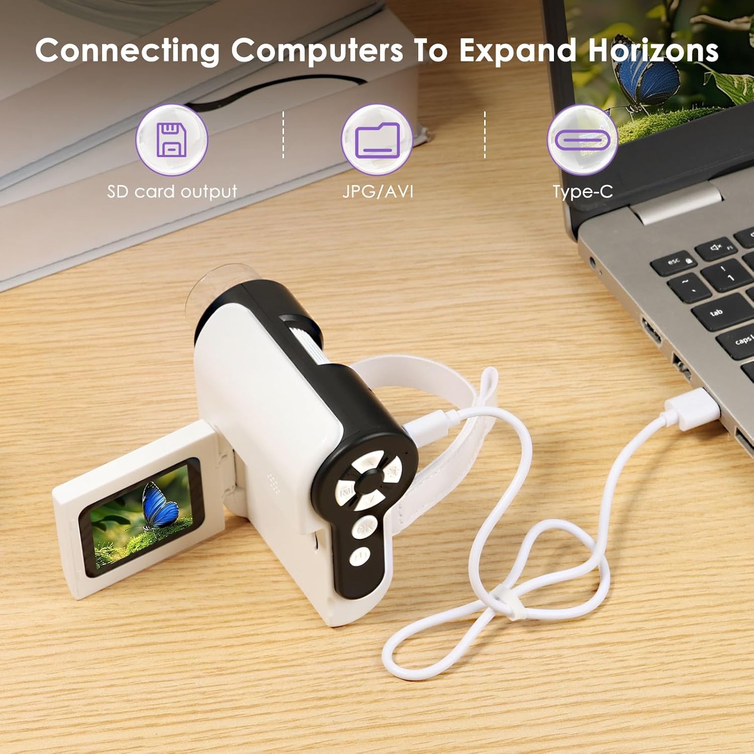 1000X Microscope, Handheld Digital Microscope for Kids, Microscopes HD Pocket Digiscope, 2 Inch Portable Pocket Science Toy with 6 Adjustable LED Light