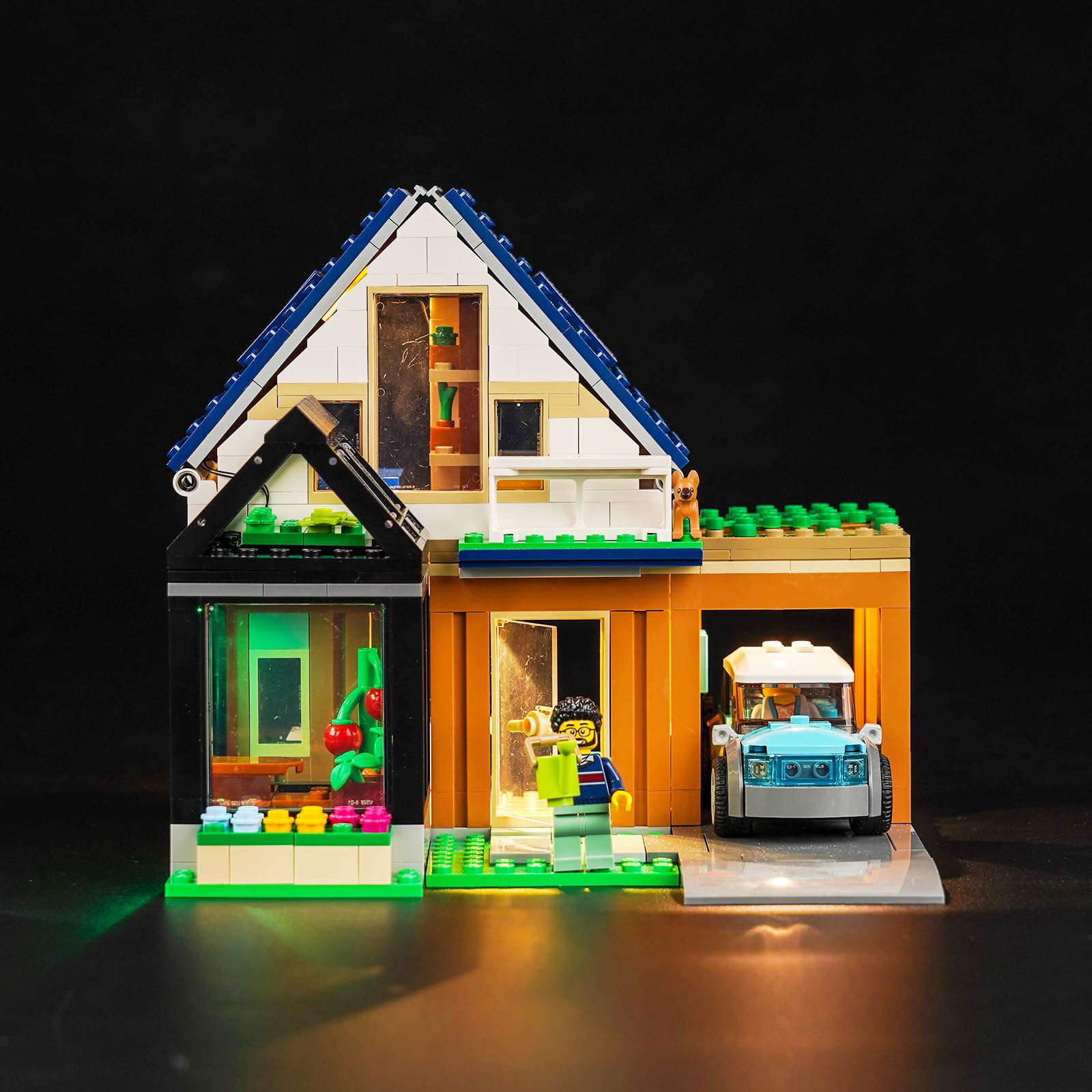 Light Kit for Lego Family House and Electric Car 60398, Lighting Set for Lego 60398 City Family House and Electric Car Set
