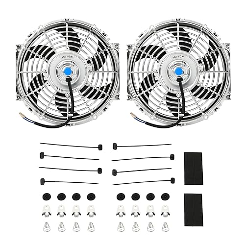 Vista 87 de Kit de montaje de ventilador de refrigeración de radiador eléctrico de 12 pulgadas, ventilador de radiador de alto rendimiento con kit de montaje
