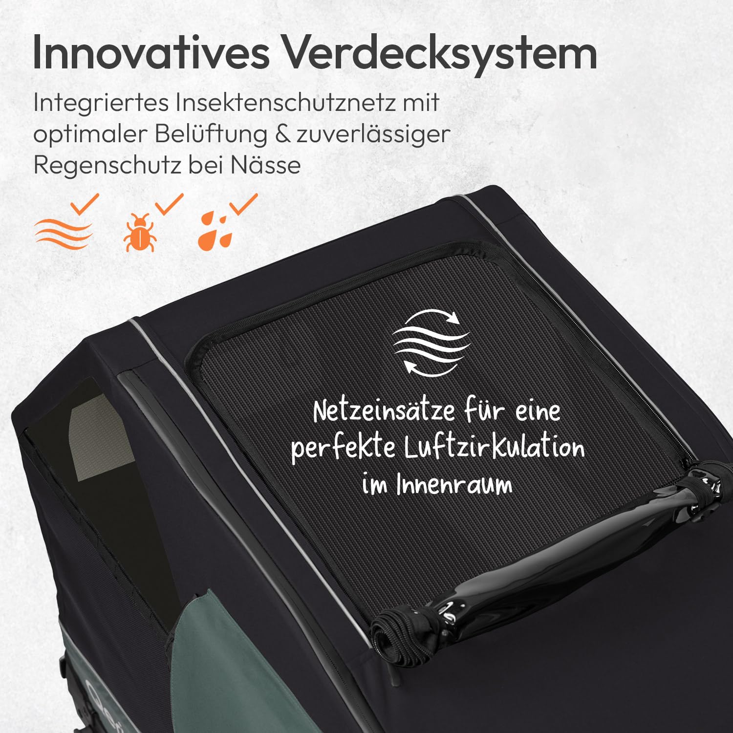 Qeridoo Nacho | Hundeanhänger für Fahrrad | Comfort für den Vierbeiner | Fahrradanhänger Hunde mit Buggy-Funktion | Hundefahrradanhänger mit Federung, Hundebett | Hundeanhänger | Bis 35 kg