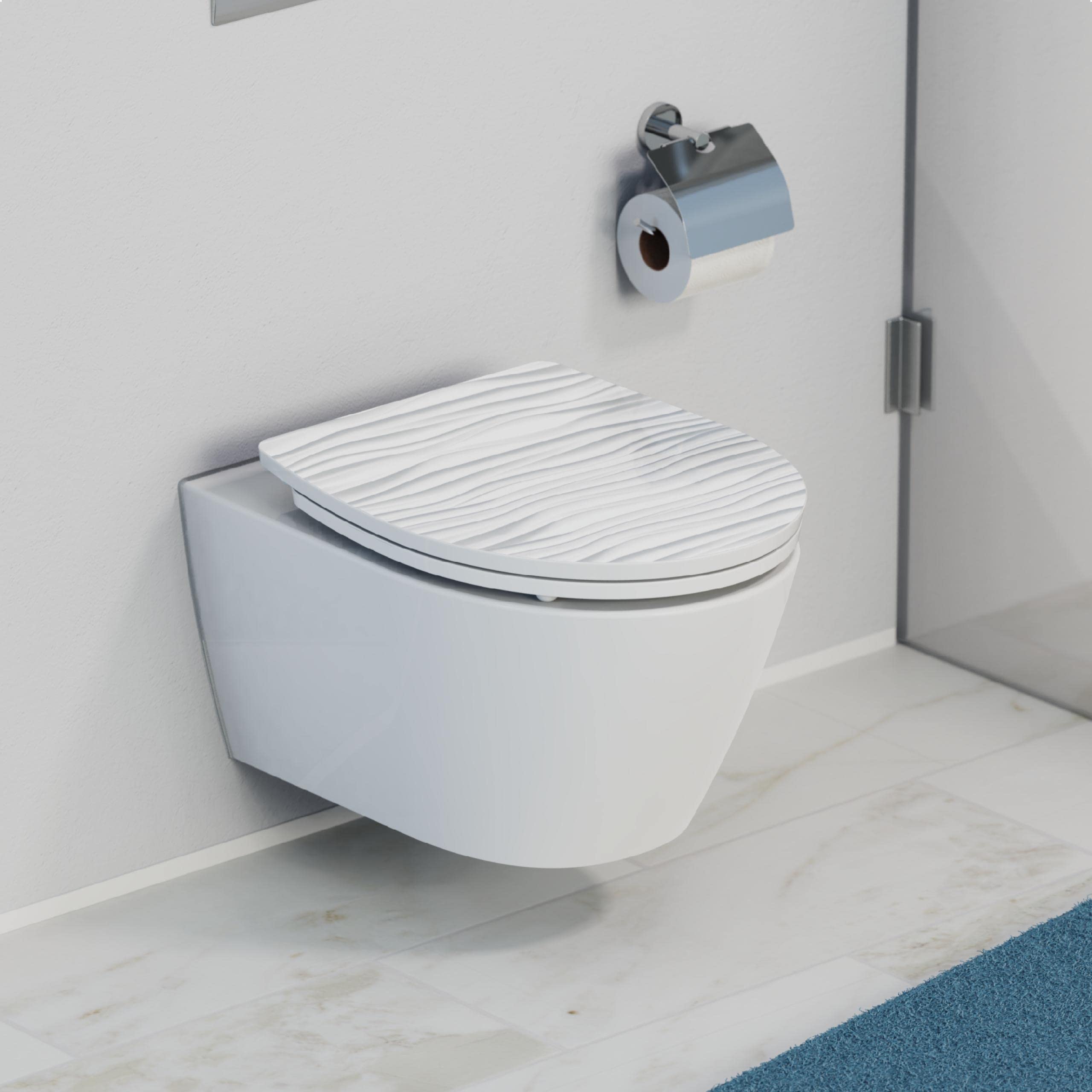 SCHÜTTE Wave Toilet Seat with Soft-Close Mechanism and Quick Release Made of Duroplast Toilet Seat with 175 kg Load Capacity - Image 4