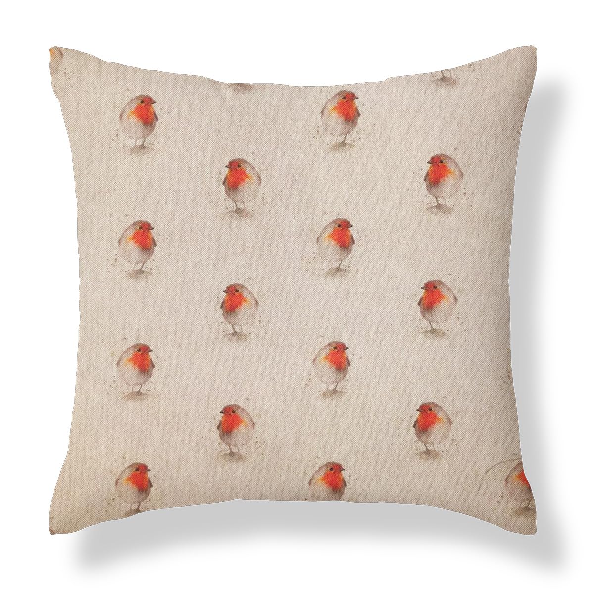 Harrison Cropper Red Robins Country Animal Print Cushion Cover Stags Hare Cow Pig Pheasant Duck (, 16")