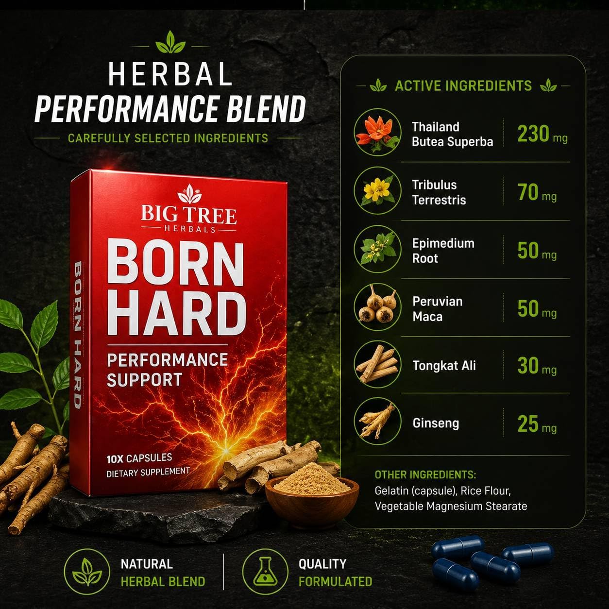 Blended Sports Nutrition Support Supplement for Men - Unleash Your Beast, All Natural Male Energy & Wellness Boost Support - 10 Capsules