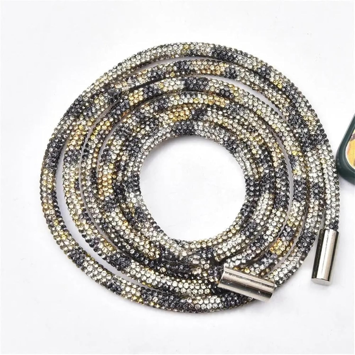 SJZHUYUE Multicolor Crystal Shiny Round Rhinestone Drawstring Cord Replacement for Hoodie(Leopard Print)
