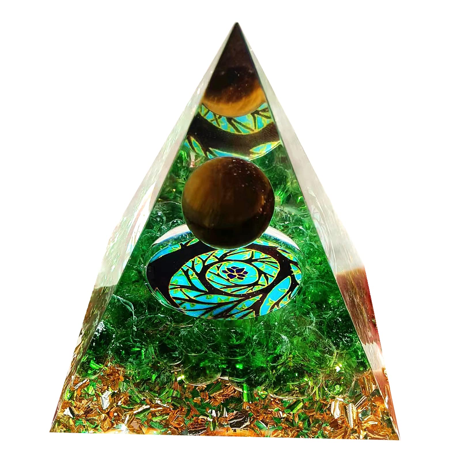 Orgone Crystals Pyramid Calming Stones and Healing Crystals Energy Generator for Yoga Reiki Meditaion Blanacing Chakra, crystal