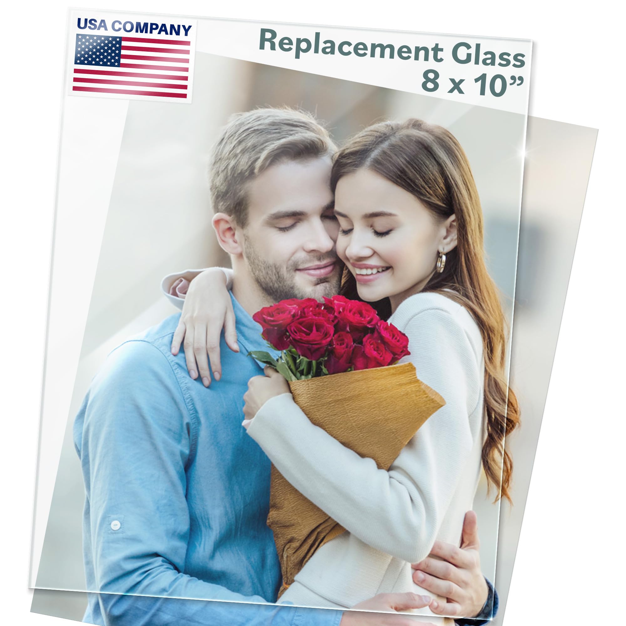 Icona Bay 8x10 Heat-Strengthened Glass Replacement for Picture Frame (8 x 10, 2 Pack), Replacement Glass for 8 by 10 Photo Frame, Semi-Tempered Glass Cover Sheet