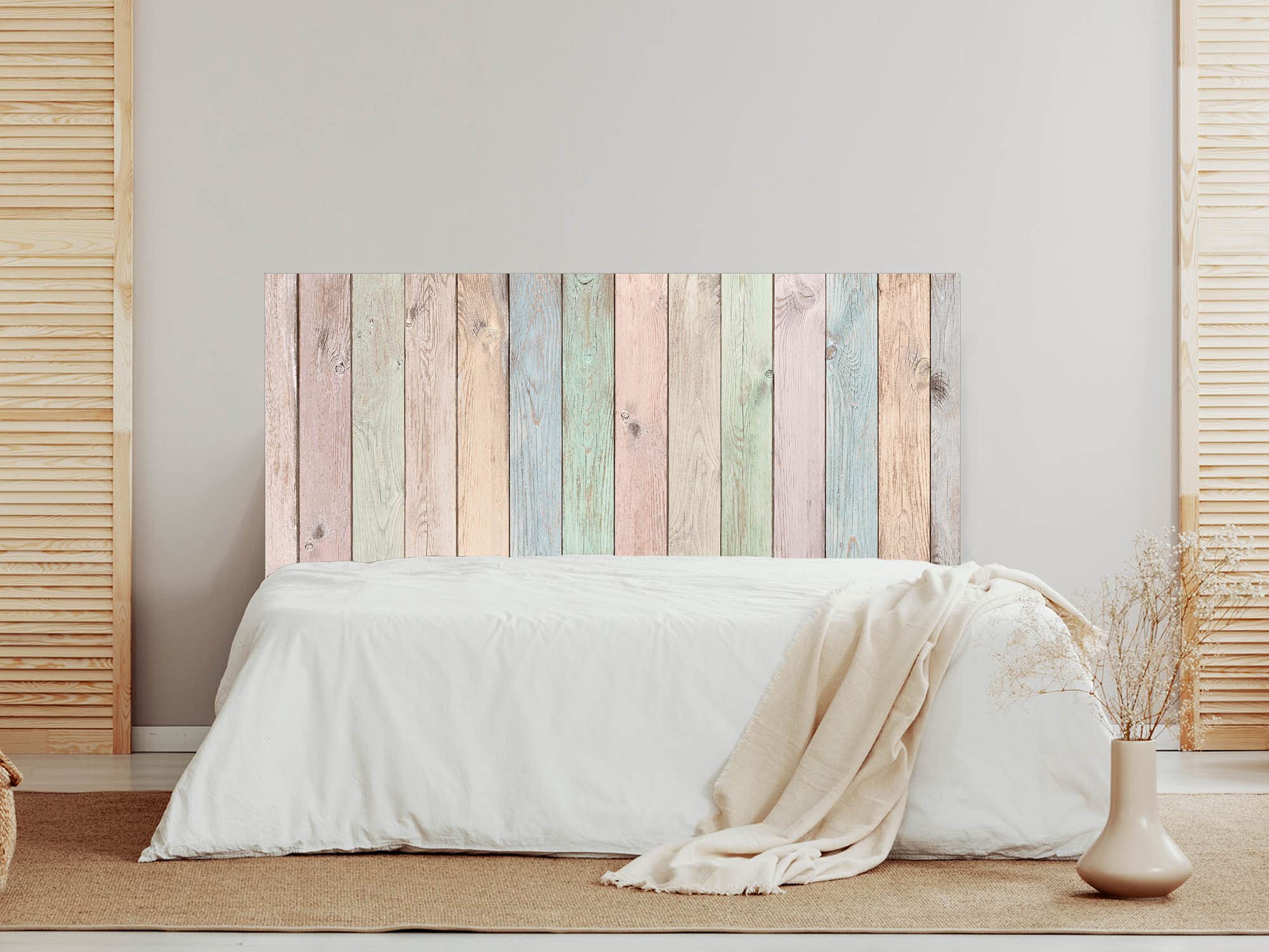 Oedim Cabecero Madera Vieja Colores, 135x60cm, cabecero Decorativo para Camas, decoración para Habitaciones