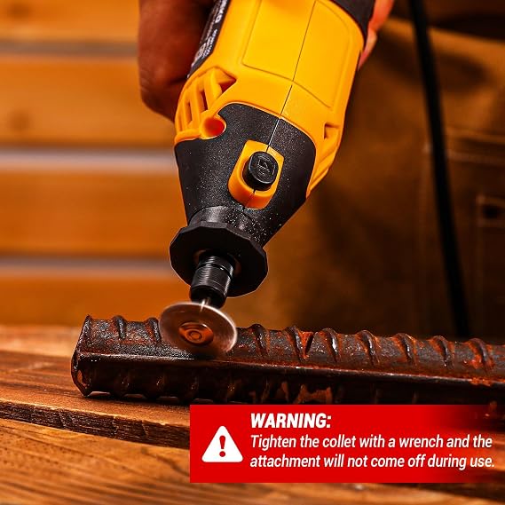 DEKOPRO Rotary Tool Kit, 1.5-Amp Corded Power Rotary Tools with 42 Flex Shaft, 6 Variable Speed, 8,000-35,000 RPM, 129 Pcs Accessories Kit for Cutting, Sanding, Grinding, Carving & DIY Projects