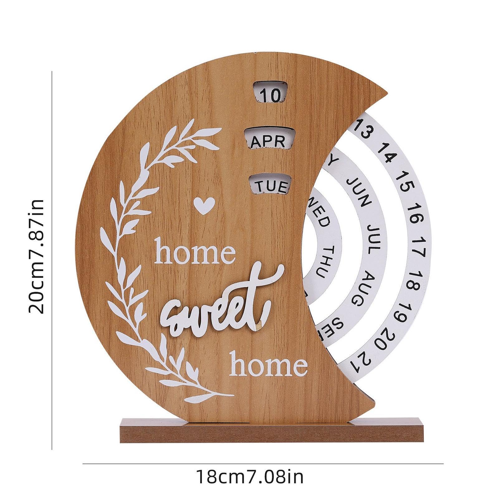 TOPBATHY Calendario da Tavolo in Legno Blocchi Numerati Calendario