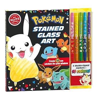 KLUTZ Pokemon Stained Glass Art Craft Kit, Medium