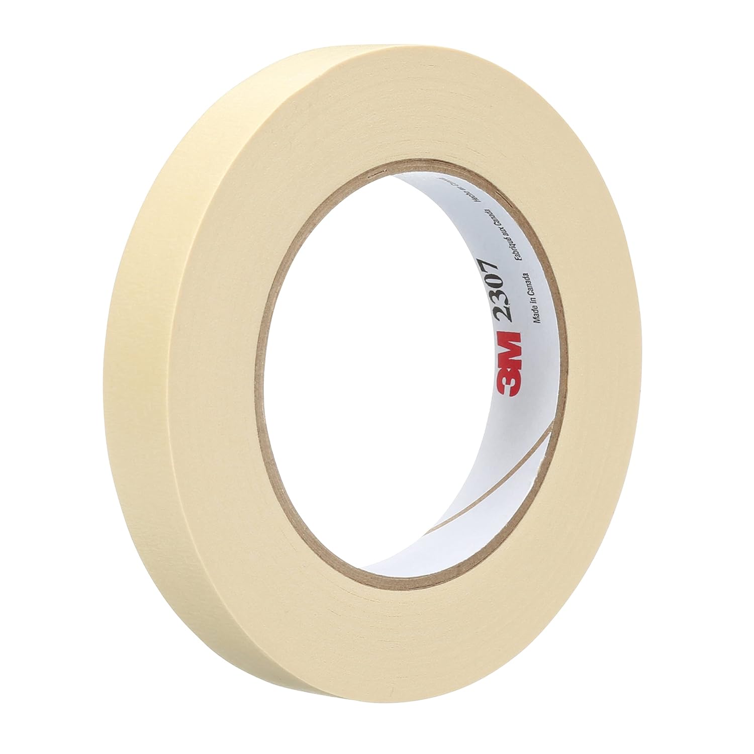 3M Masking Tape 2307, Tan Color, General Purpose, Rubber Adhesive, Crepe-Paper Backing, 18 mm x 55 m, 5.2 mil, 48/Case