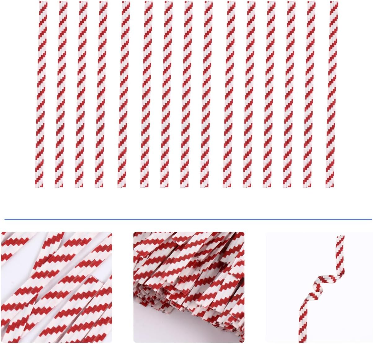 BETOOKY 1400pcs Red White Stripe Closure Ties Bread Bag Sealing Ties Bendable Metal Wire Baking Ribbon for Food Packaging and Bakery Use