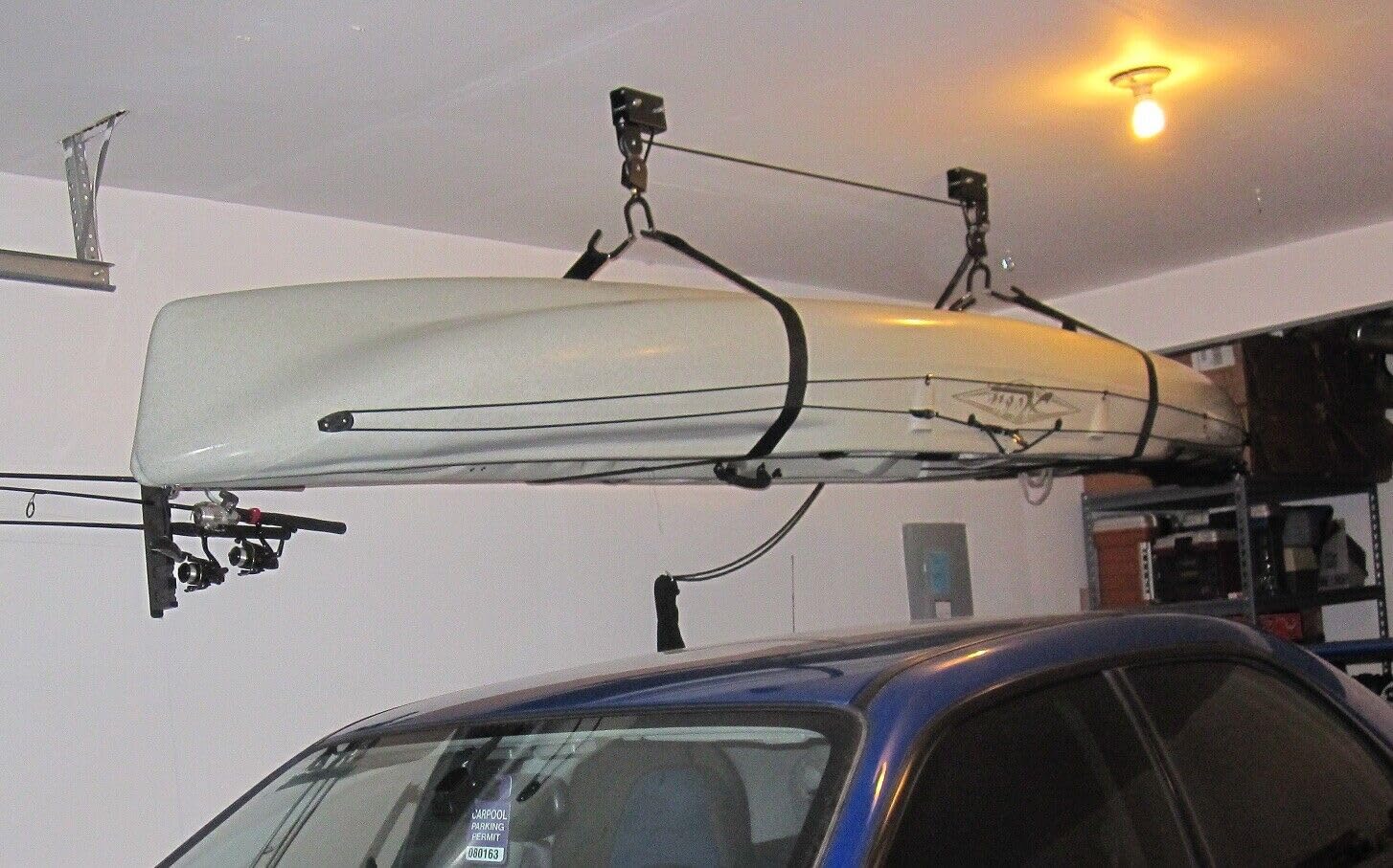 No Nonsense Products Heavy Duty Ceiling Storage Hoist Rack Pulley Garage Shed Workshop Max 40Kg Bicycle Kayak Canoe Car Roofbox Ladders Surf Paddle Boardspace Saver