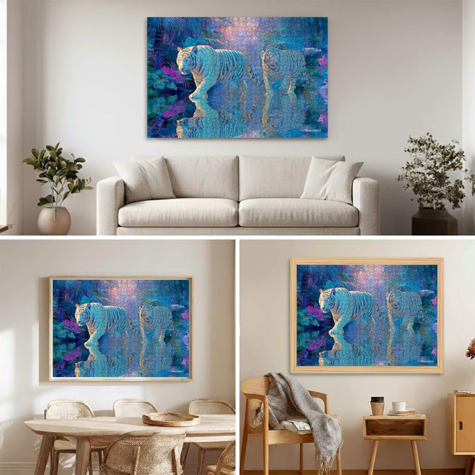 Puzzle 2000 elementów - Tygrys & Jezioro - Trwałe drewniane puzzle z literami z tyłu - 70 x 100 cm - Kreatywne hobby bez kurzu - Artykuł kolekcjonerski i 14 lat w ponad P3#346