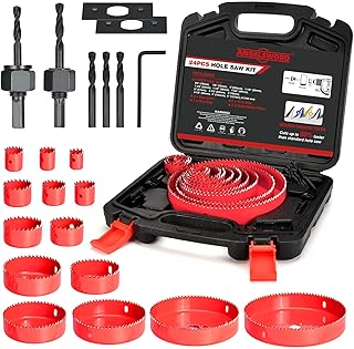 ANGELSWORD Hole Saw Set 24 PCS Double-Ground Teeth Hole Saw Kit, Hole Saw Drill