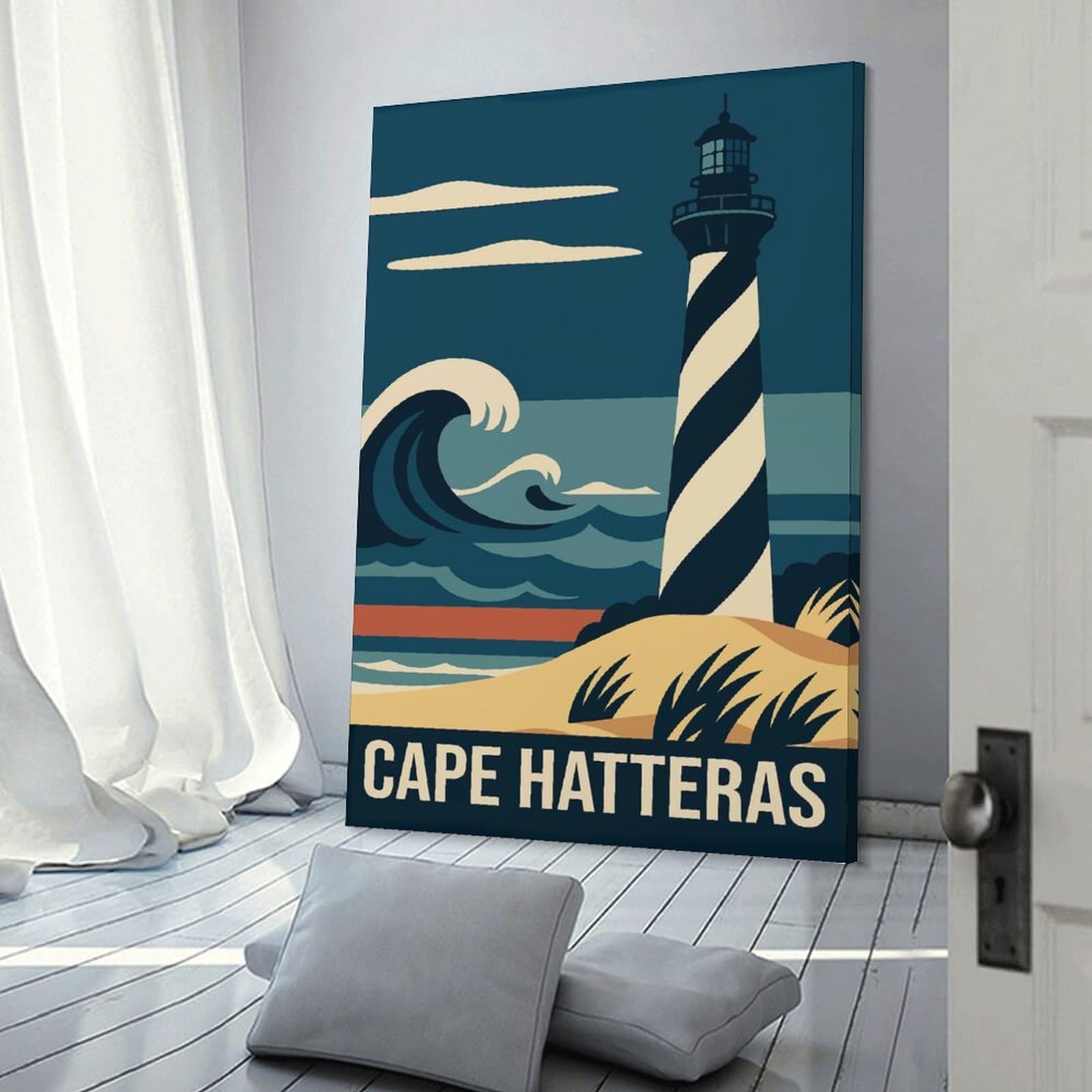 Junmoney Cape Hatteras Travel Decorative Canvas Print, 20x30inch(50x75cm), for Gallery Wall Decor And Room Displays, Wall Decor Suited to Curated Displays