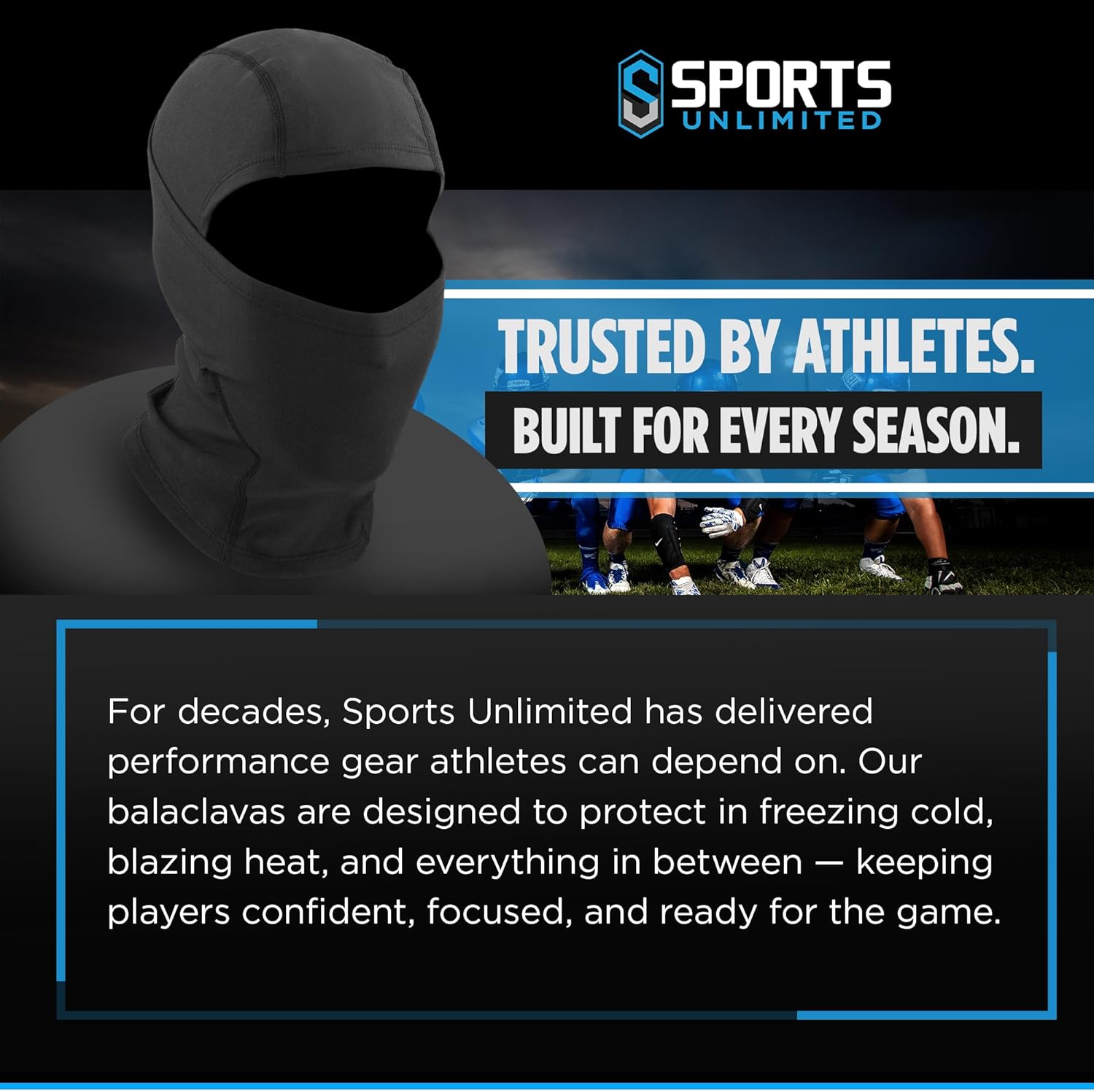 Sports Unlimited Adult/Kids Hood, Football Shiesty Mask, Ski Mask for Men and Women, Summer Balaclava (Warm/Cooling Options) - Image 7