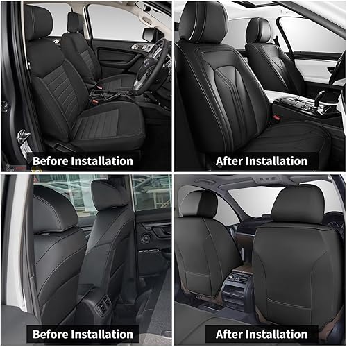 Miniatura 7 de RAWAKORW Fundas de asiento delantero de automóvil para Toyota 4Runner 2003-2023, fundas de asiento automotriz de piel sintética con compatible con