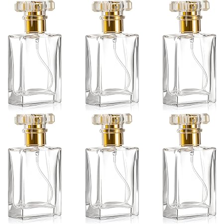 BOGZON Parfümflasche, 80 Ml, Vintage-Stil, Transparent & Gold, Mit Sprühpumpe, Nachfüllbar