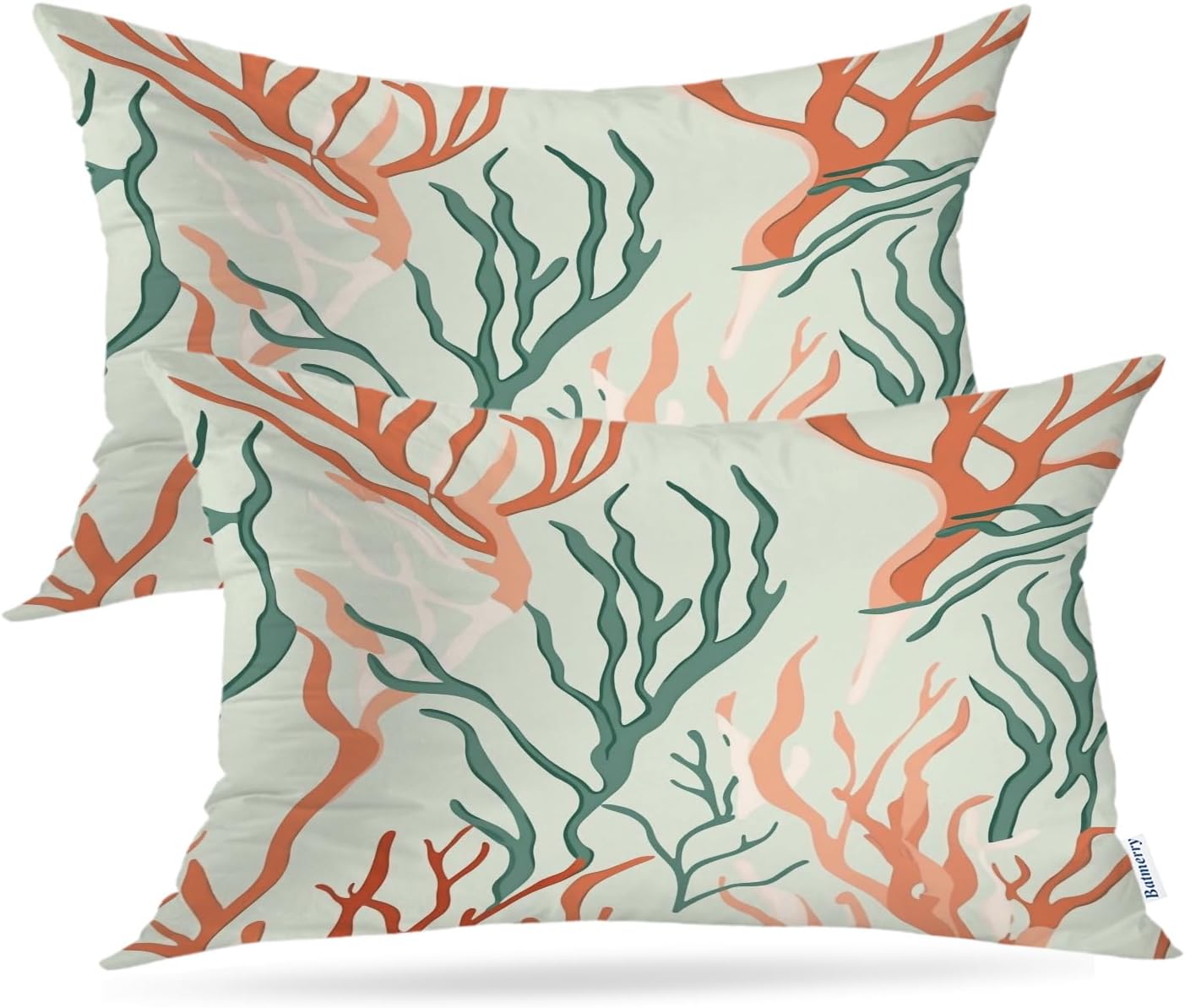 Batmerry Cute Kangaroo Throw Pillow Covers, Navy Blue Background Floral Around Decorative Pillow Covers Digital Printing Blended Fabric for Couch Sofa Bed Invisible Zipper 20X20 in(Set of 2)