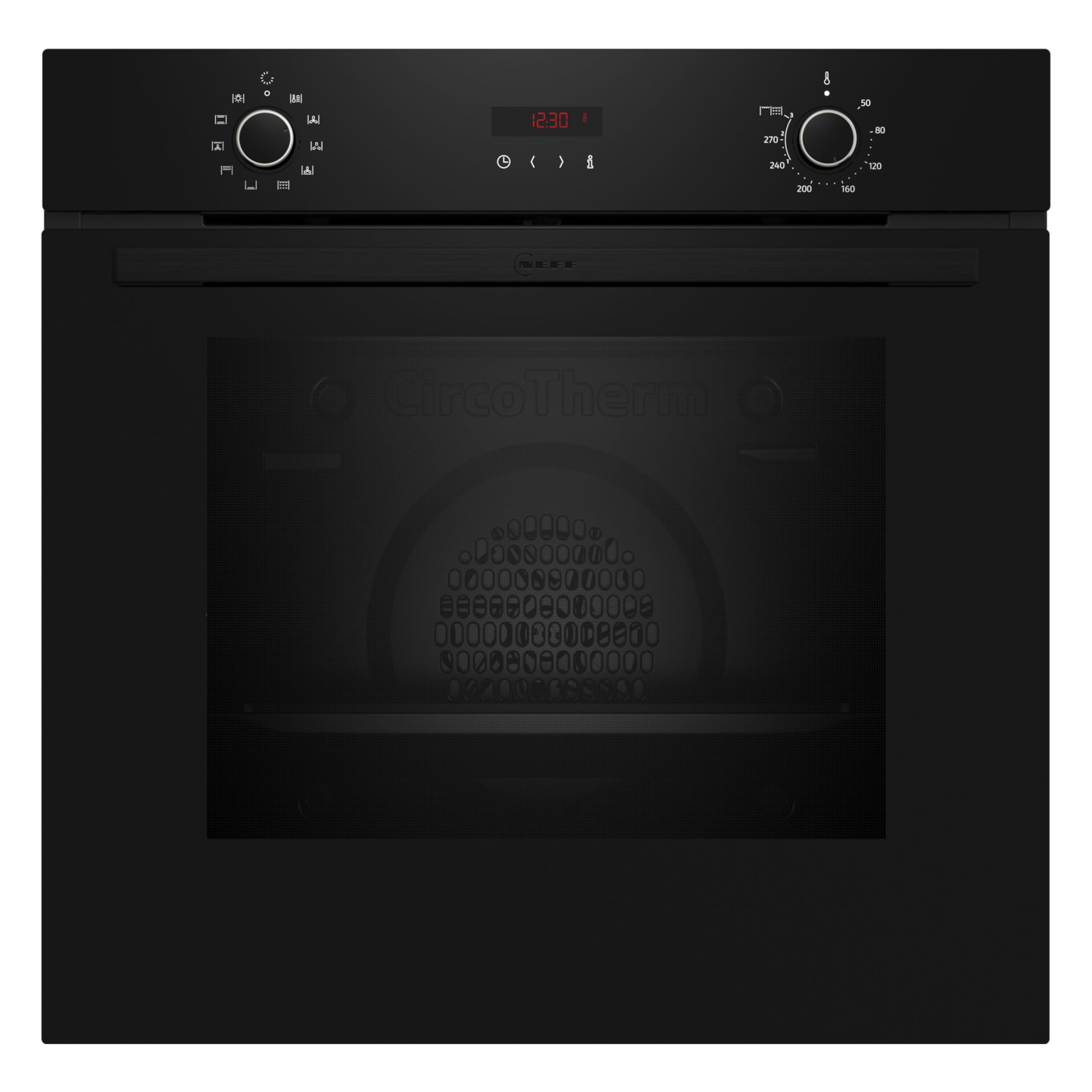 NEFF B2CCG6AK3, N30, Backofen 60 x 60 cm, LED-Display, 3D Heißluft, CircoTherm, 7 Beheizungsarten, Pyrolyse-Selbstreinigung, Manuelles EasyClean, Kindersicherung, Schwarz