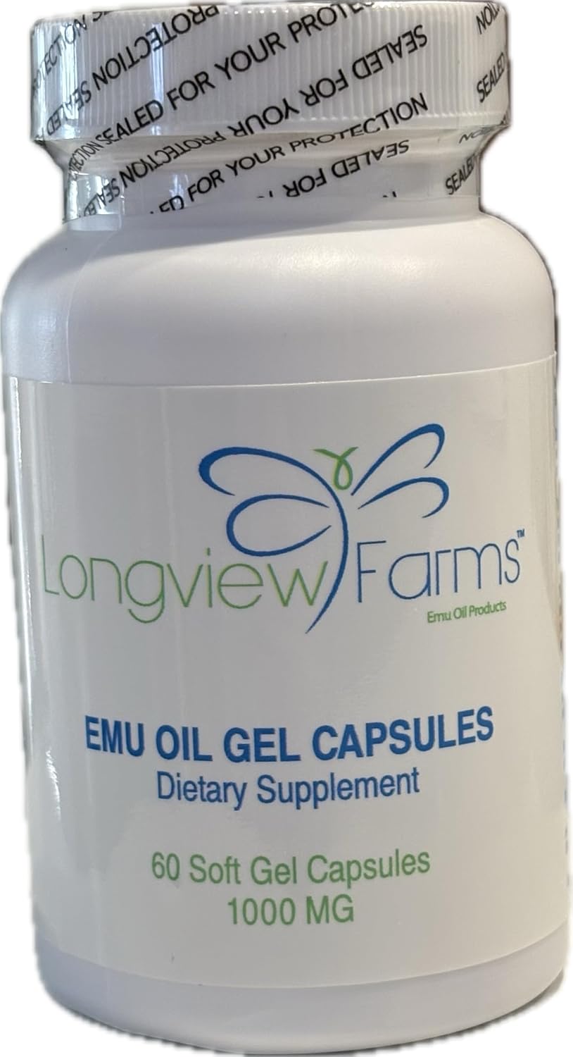 Longview Farms® Emu Oil Gel Capsules | 100% Pure Emu Oil for Skin Health, Mobility, and General Wellness | Natural Omega 3, 6, 9, and Essential Vitamins | 60 Capsules - Image 6