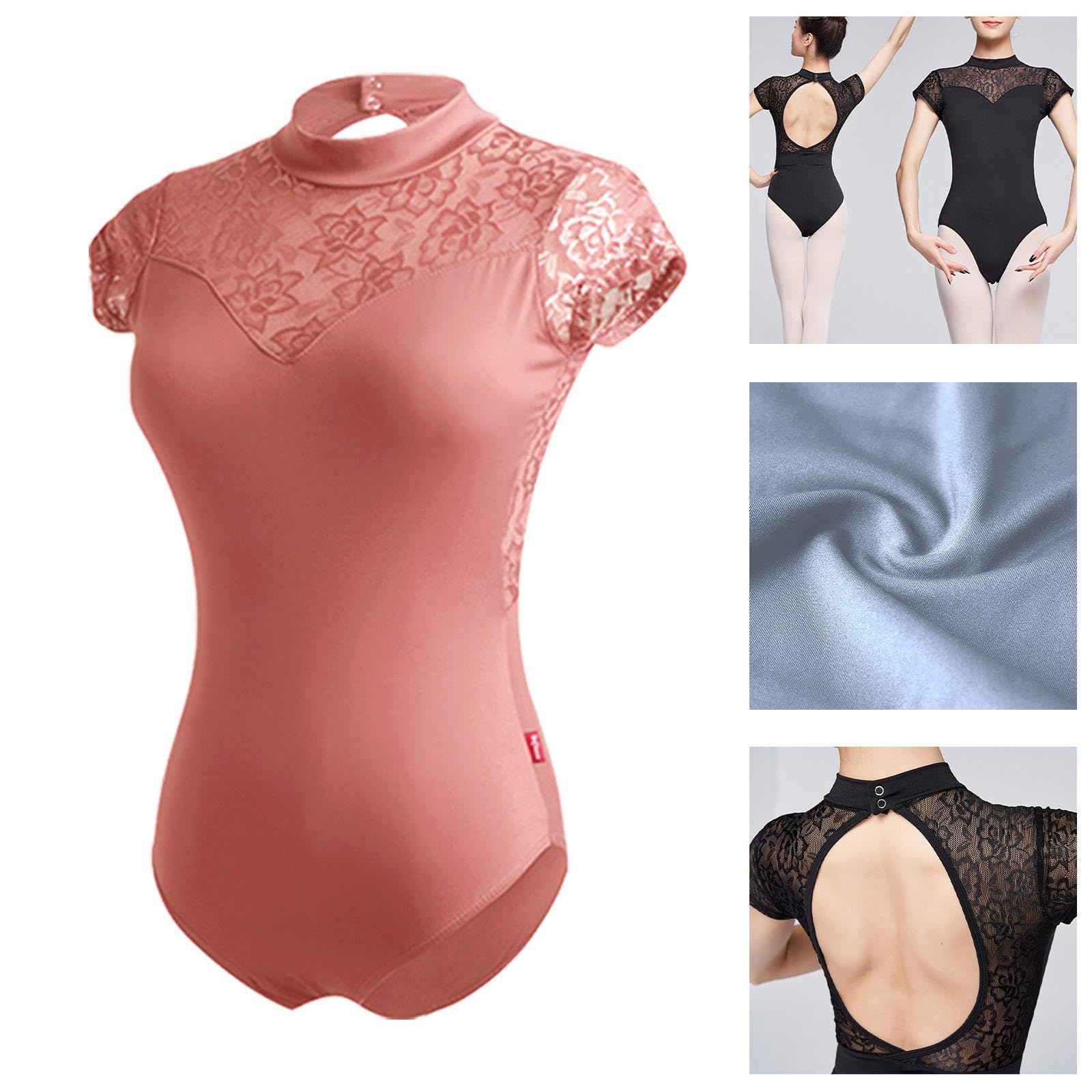 Justaucorps de Ballet Léotard de Sport Combinaison D'Entraînement Danse Conception Ajustée et Extensible pour Une Mobilité Complète Approprié, Rose Brun, XL