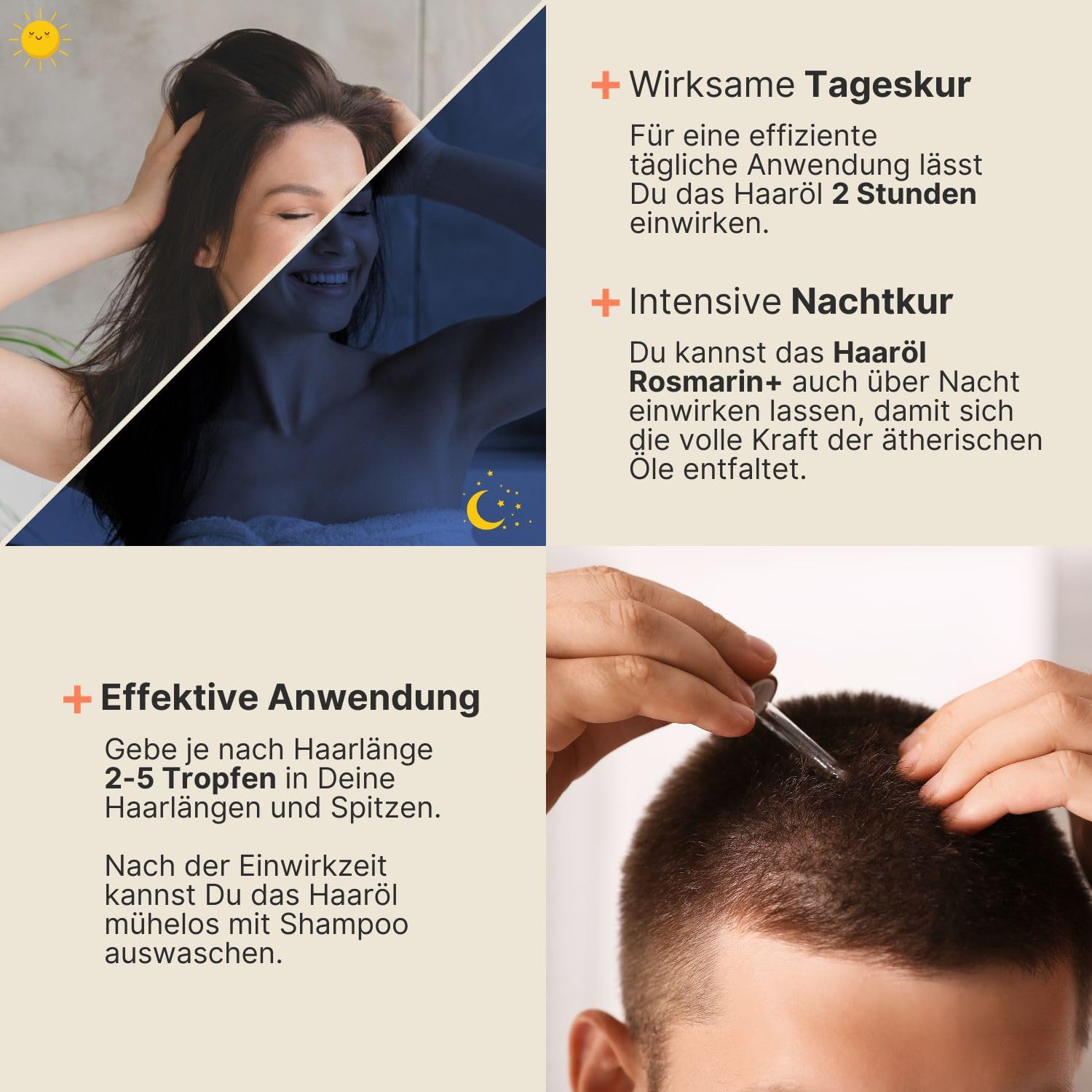 IMPERIO Haaröl Rosmarin+ gegen Haarausfall - 60ml - Premium Rosmarinöl Haare & weitere hochwertige Öle zur Anregung des Haarwachstums für Kopfhaut & Bart - 100% natürliche Haarpflege - ohne Zusätze