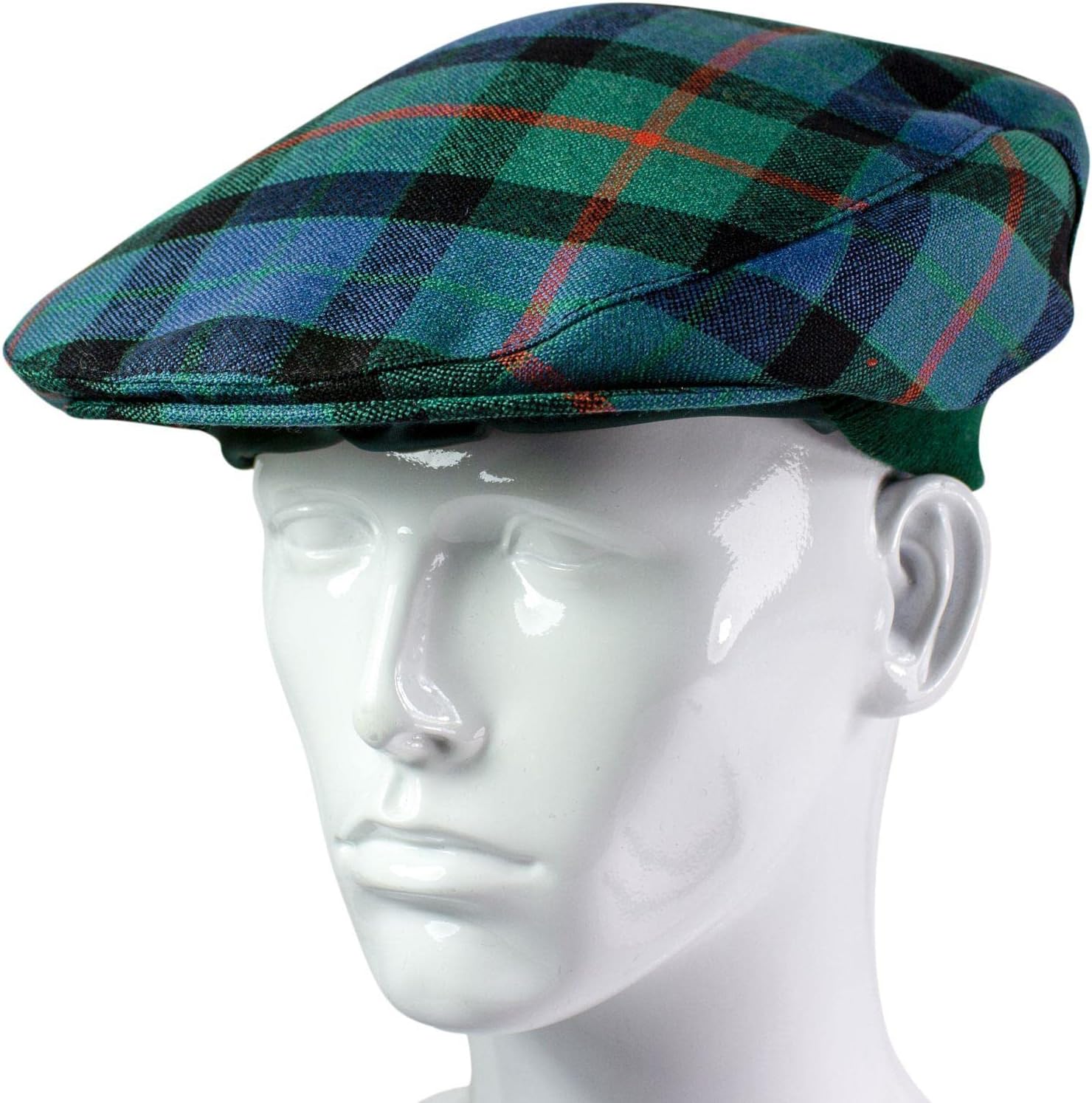 Tartan Design Flat Cap Gunn Ancient Tartan Mens and Womens One Size Elasticated Band Comfort Fit Made in Scotland