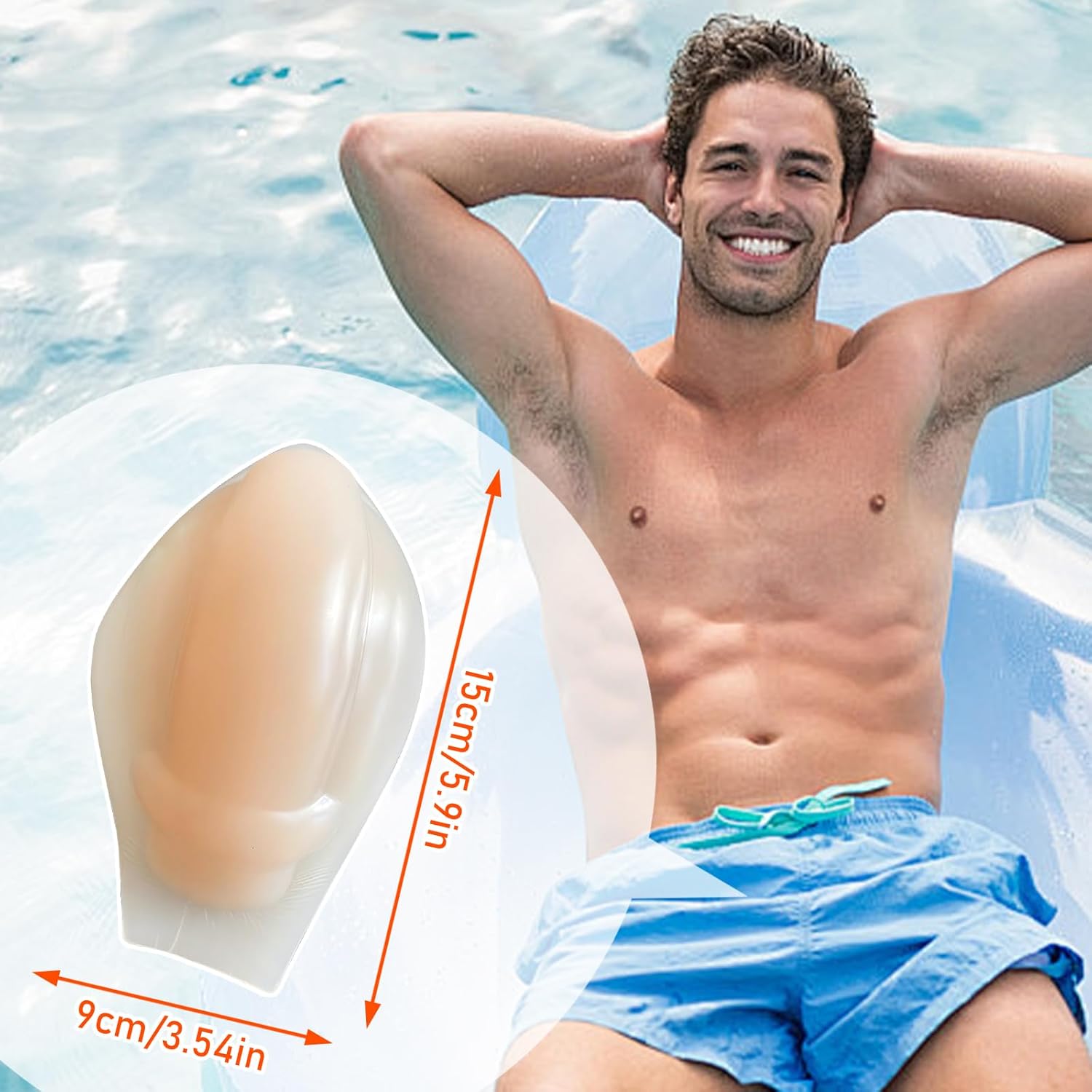 Upgrade Self Adhesive Bulge Enhancer Men Silicone Enlarge Front Pouch Pad, 3D Bulge Enhancing Underwear Cup for Swimming Boxers Briefs, Comfortable, Soft and Non-Slip - Image 5