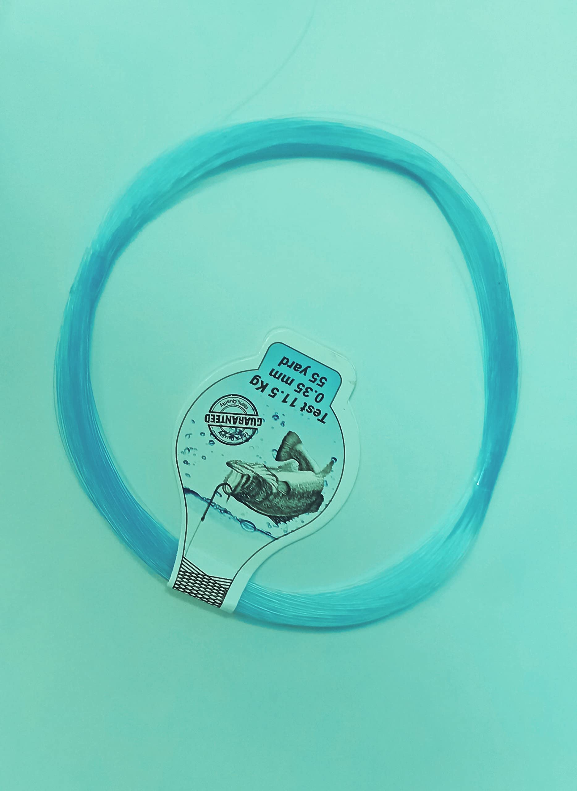 ONO-Fluorocarbon Fishing Line Dia 0.35mm, 55 Meter Tested 11.5kg Fishing Monofilament Line Soft (Sky Blue) (Pack of 1)