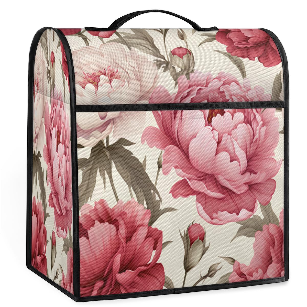 Coffee Maker Cover Floral Flower Vintage Kitchen Appliance Covers Small Appliance Covers Blender Cover Juicer Cover Dust Covers for Kitchen Appliances with Top Handle and Pockets,Washable,B520