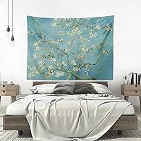 Vista 5 de Chitteri Vincent van gogh - Tapiz colgante de flores de almendra, 60 x 45 pulgadas, arte de pared de poliéster para decoración del hogar