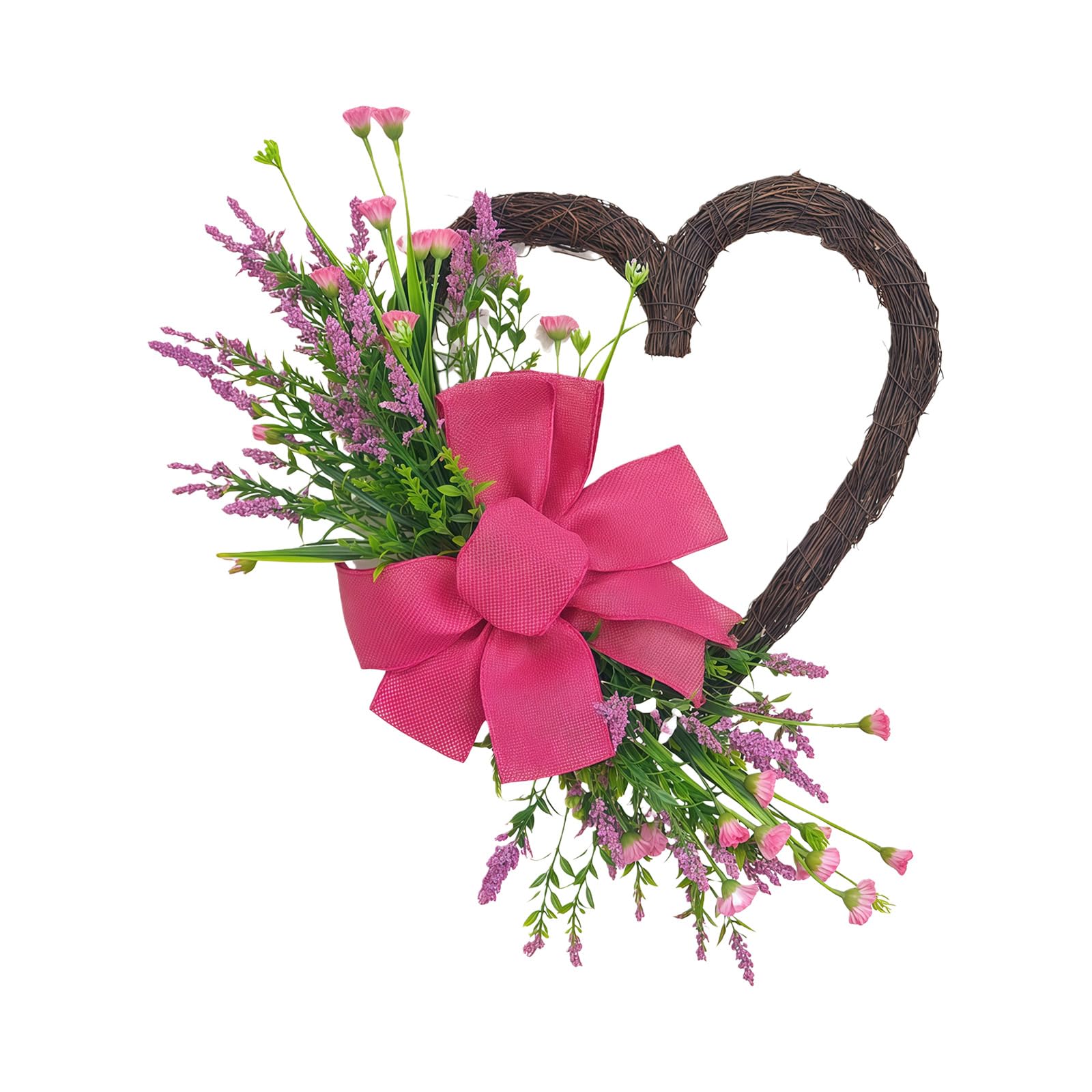Valentine ' s Heart Wreath Artificial Wreath Door Hanging Decoration for Front Door Wall Window Wedding Decoration Love