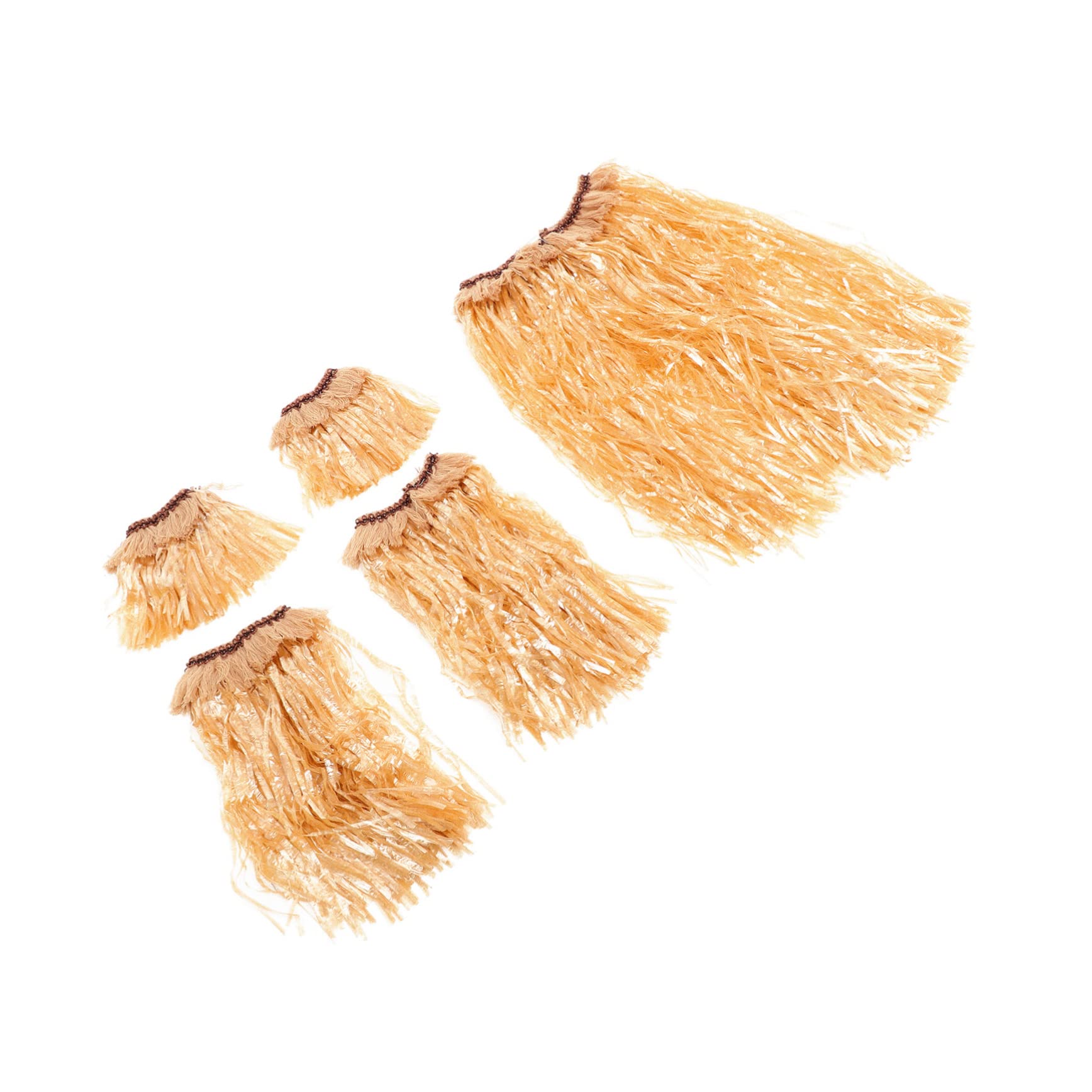 Holibanna 1 Set Hawaiian Hula Five Grass Dress Hawaiian Prom Suit Hawaiian Grass Skirts Hawaiian Dresses for Hawaiian Party Costume Luau Party Supplies Tassel Garland Plastic Khaki