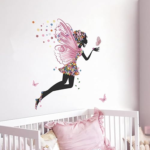 Miniatura 6 de Supzone Calcomanías de pared de mariposa para niña, calcomanías de pared de hadas, calcomanías de vinilo removibles para niñas, bebés, guardería,