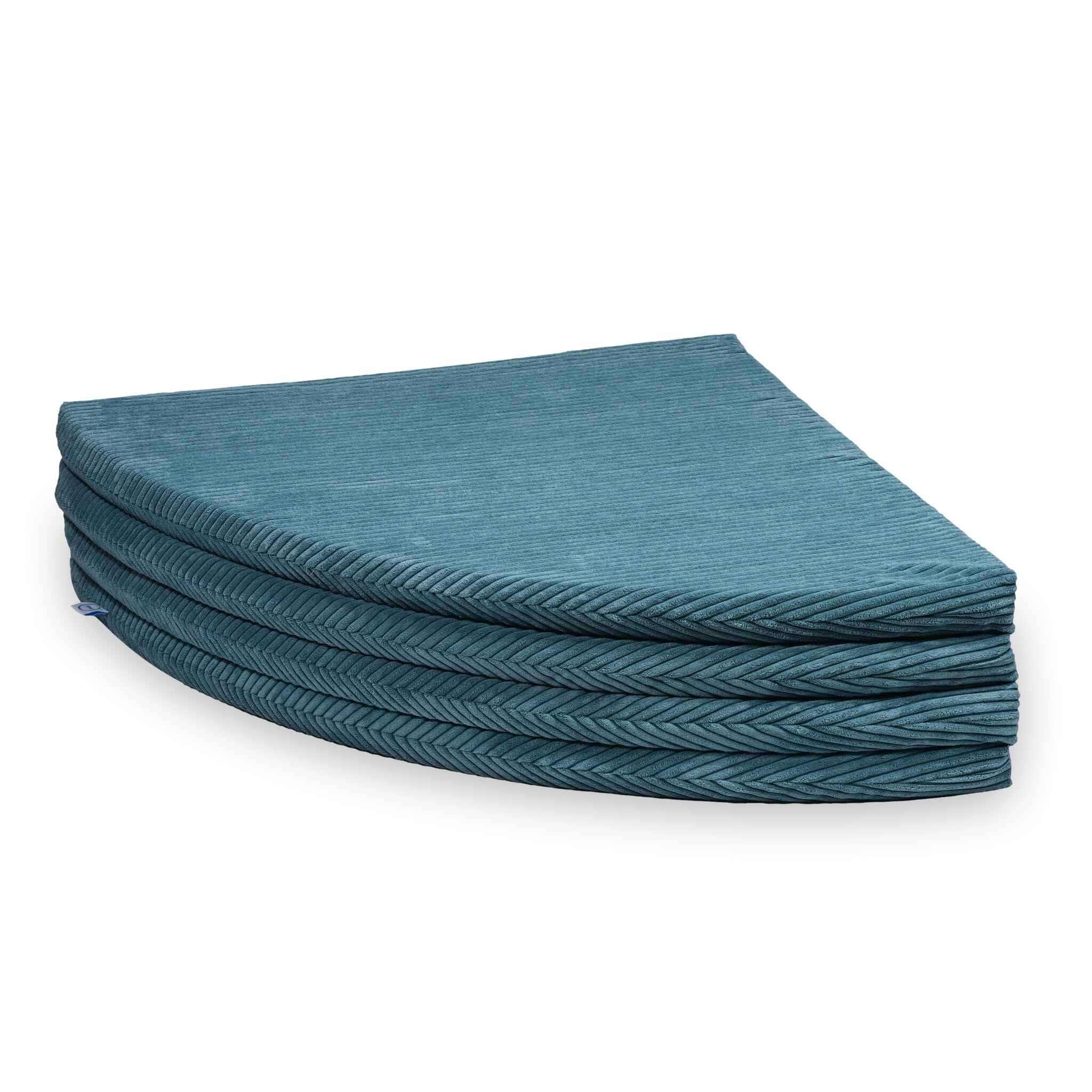 Mimii Baby Spielmatte 160 cm Rund Faltbar cord blau - Große Krabbelmatte aus Schaumstoff - Bodenmatte Kinderzimmer - Spielteppich Baby - Sicher & Waschbar