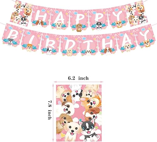 Miniatura 3 de 50 decoraciones de cumpleaños de perro, incluyendo pancartas de cumpleaños, adornos para pasteles, adornos para cupcakes, globos, remolinos para