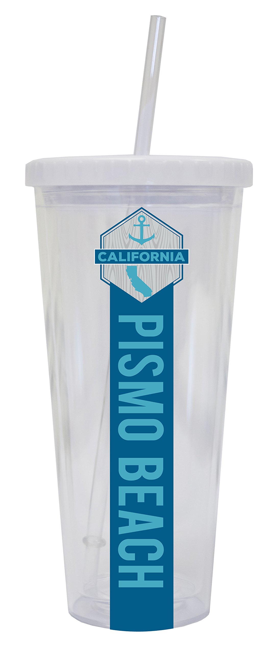 Pismo Beach California Nautical Ocean Trendy Pacific Coast Souvenir 24 oz Double Wall Straw Tumbler