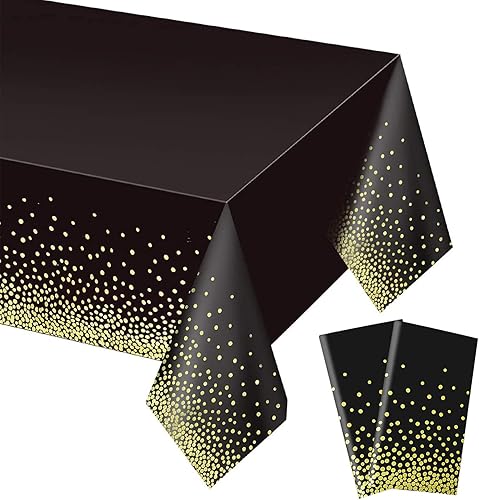Paquete de 2 manteles de plástico desechables de alta calidad para mesas rectangulares (54 x 108 pulgadas), manteles desechables impermeables para