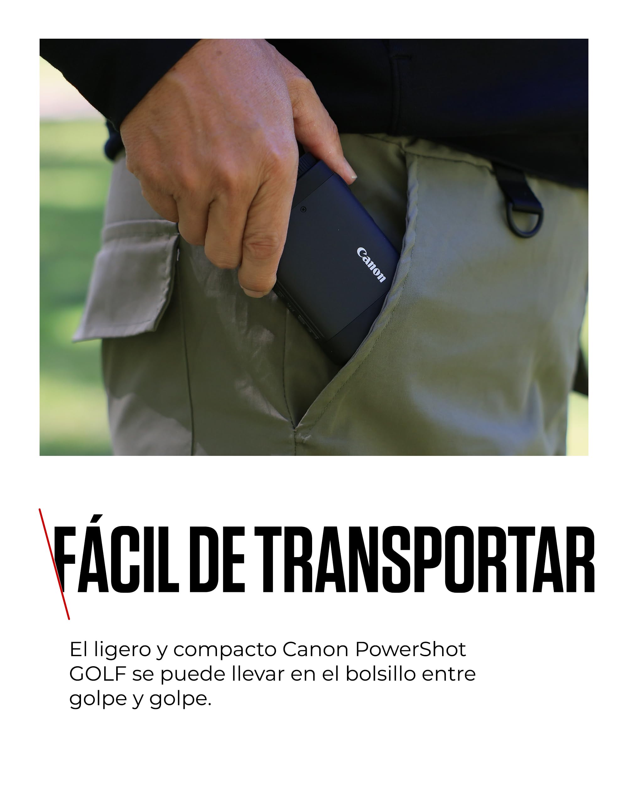 Canon PowerShot Golf, Telémetro Láser con Cámara Estabilizado, Foto 11MP y Vídeo FHD, Zoom 6X y Digital 12x, Modo Slope y Fijación de Banderín, Medición Metros y Yardas, Apto para Competición, Negro