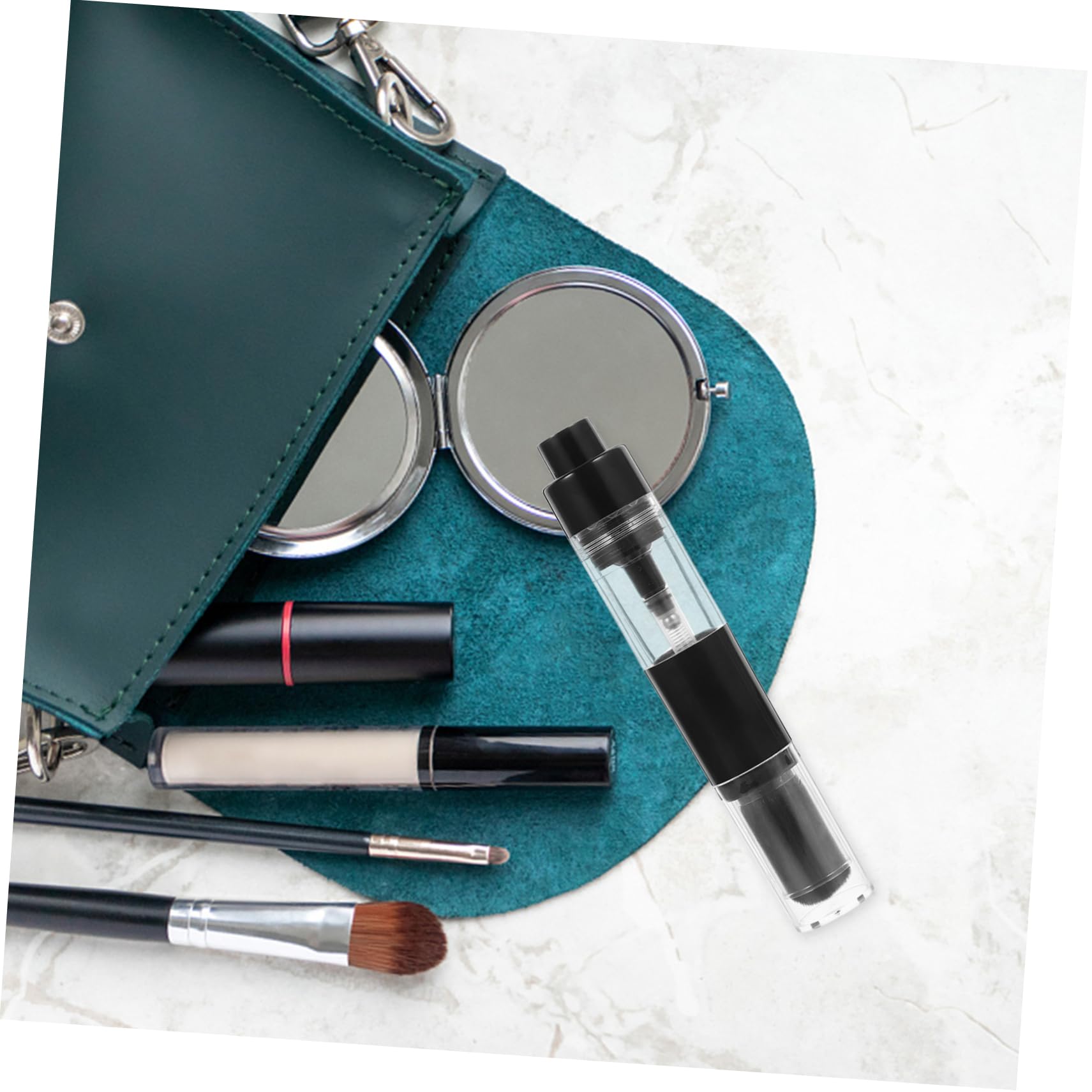 VICASKY Press-type Makeup Brush Applicator Refillable Brush Foundation Bottle Brush Foundation Brush Skin For Loose Blush Brush Face Make up Brush Spray Tinted Plastic Black