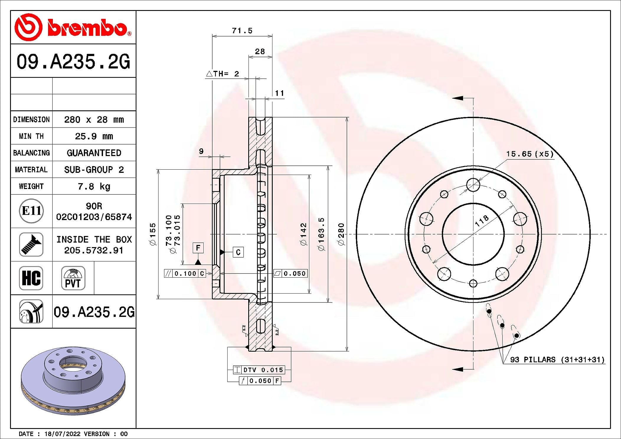 Zestaw Hamulcowy Tarcze + Klocki BREMBO Przód 280mm