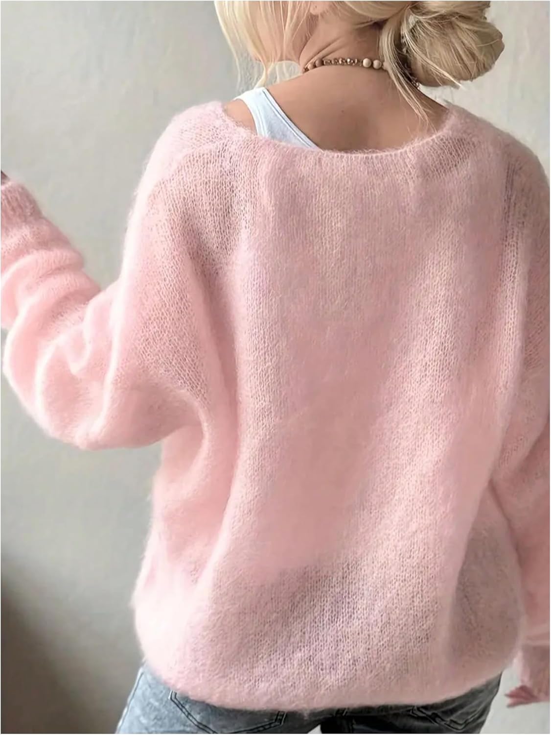 SOLY HUX Women's V Neck Long Sleeve Sweater Knit Pullover Jumper Tops Cozy Sweaters - Image 2