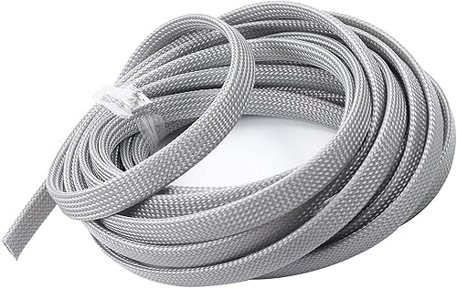 Othmro Funda de cable trenzado expandible de PET de 16.4 pies, protector de cable flexible de 38 pulgadas, funda de organización de cables para