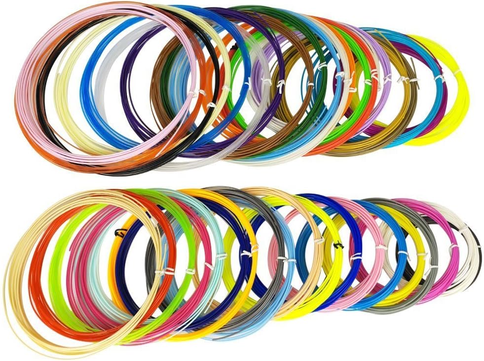 HUSOAR 3D Pen Filament Refills - 800 Linear Feet 1.75mm ABS Pack of 40 Different Colors in 20 Feet Lengths