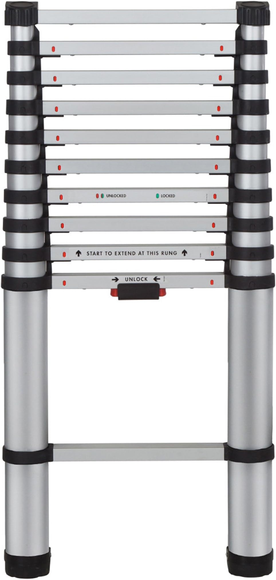Youngmans 30113318 Aluminium Telescopic Extension Ladder (3.21m), Multicoloured